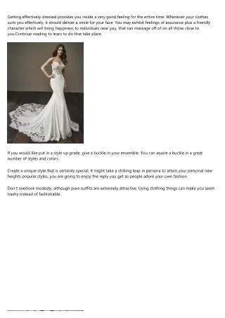 getting effectively dressed provides you inside