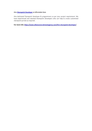 hire sharepoint developer at affordable rate