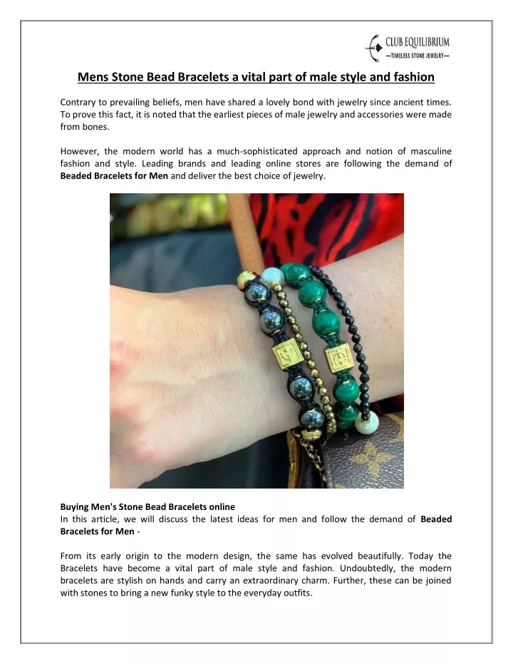 mens stone bead bracelets a vital part of male