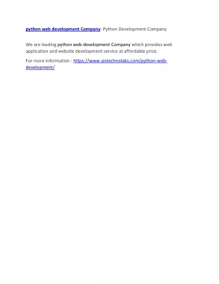 python web development company python development