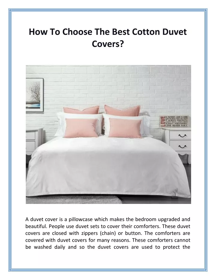 how to choose the best cotton duvet covers