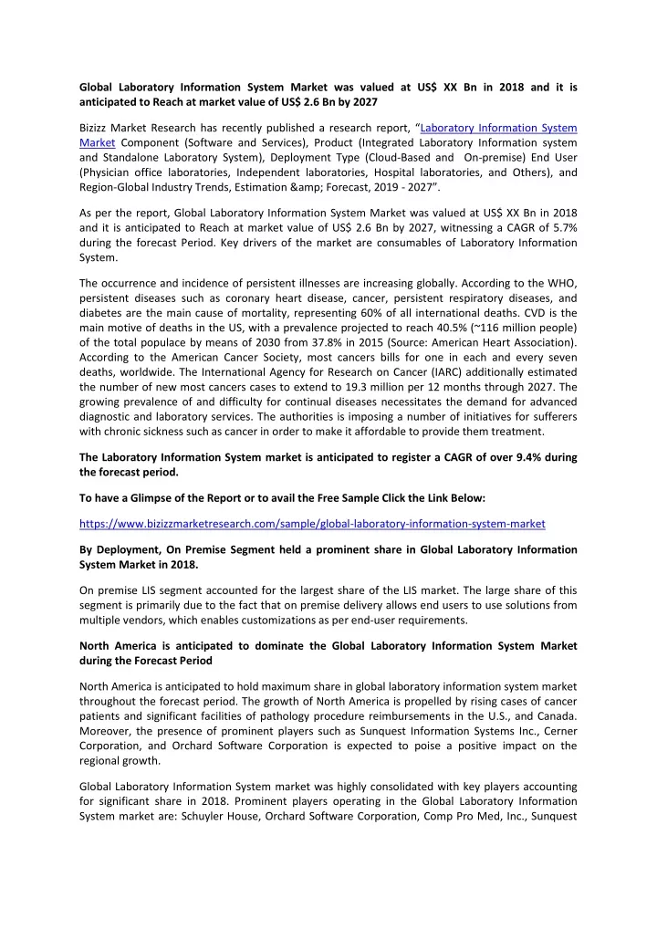 global laboratory information system market