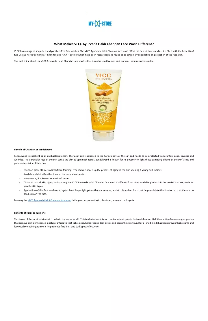 what makes vlcc ayurveda haldi chandan face wash