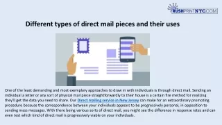 Different type of Direct mail pieces and their Uses - Rushprintnyc