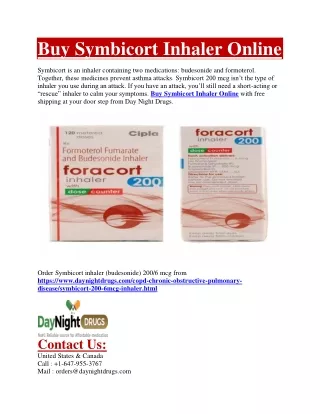 Buy Symbicort Inhaler Online