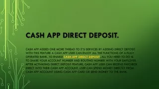 Cash App Direct Deposit.