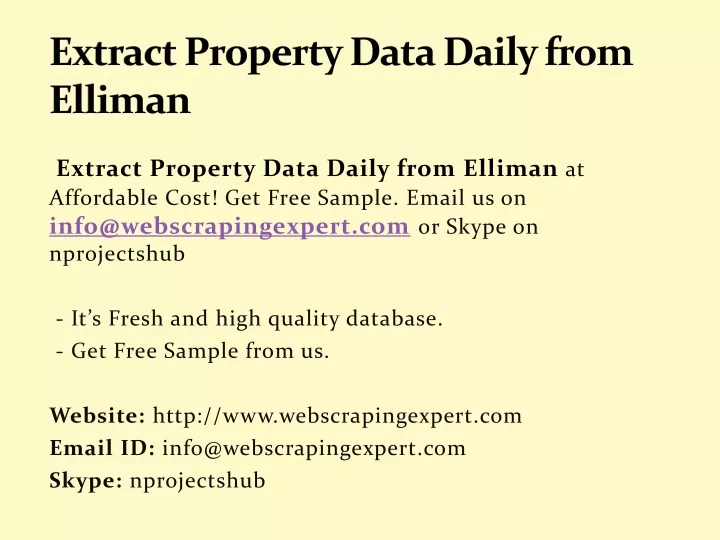 extract property data daily from elliman