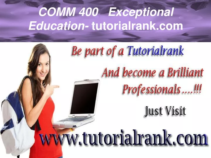 comm 400 exceptional education tutorialrank com