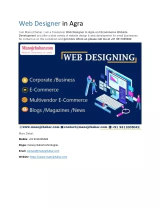 Web Designer in Agra