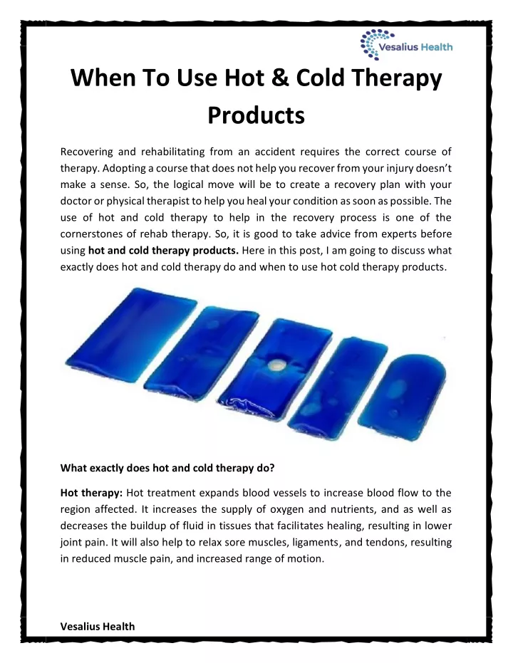 when to use hot cold therapy products