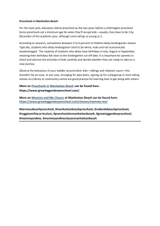 preschools in manhattan beach