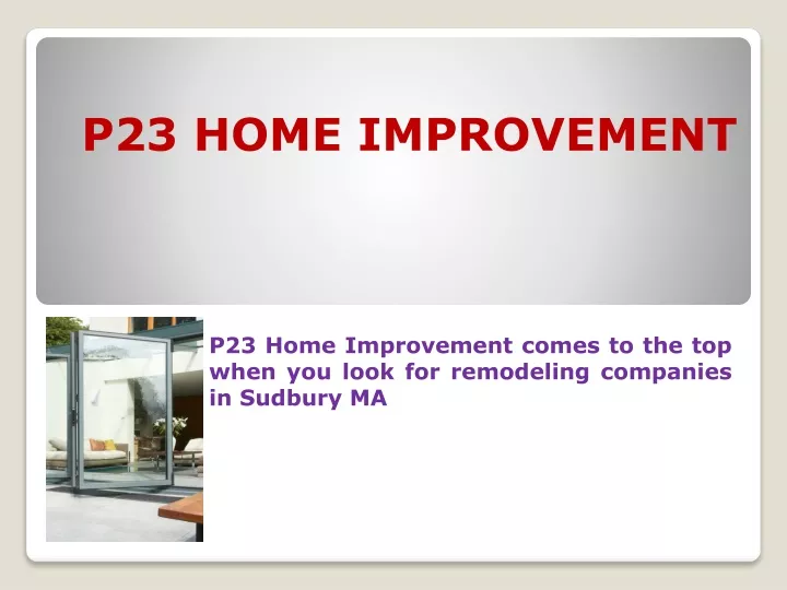 p23 home improvement