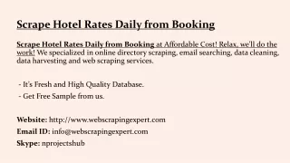 scrape hotel rates daily from booking