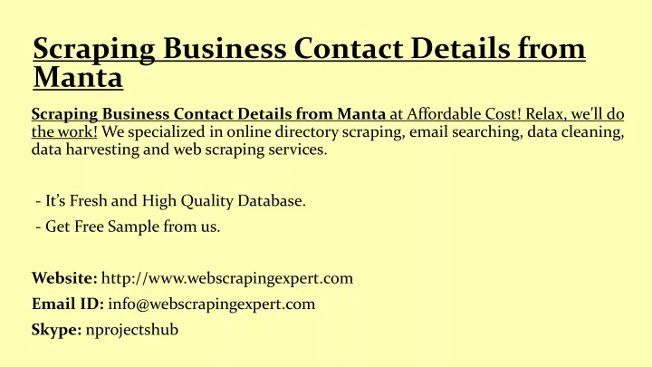 scraping business contact details from manta