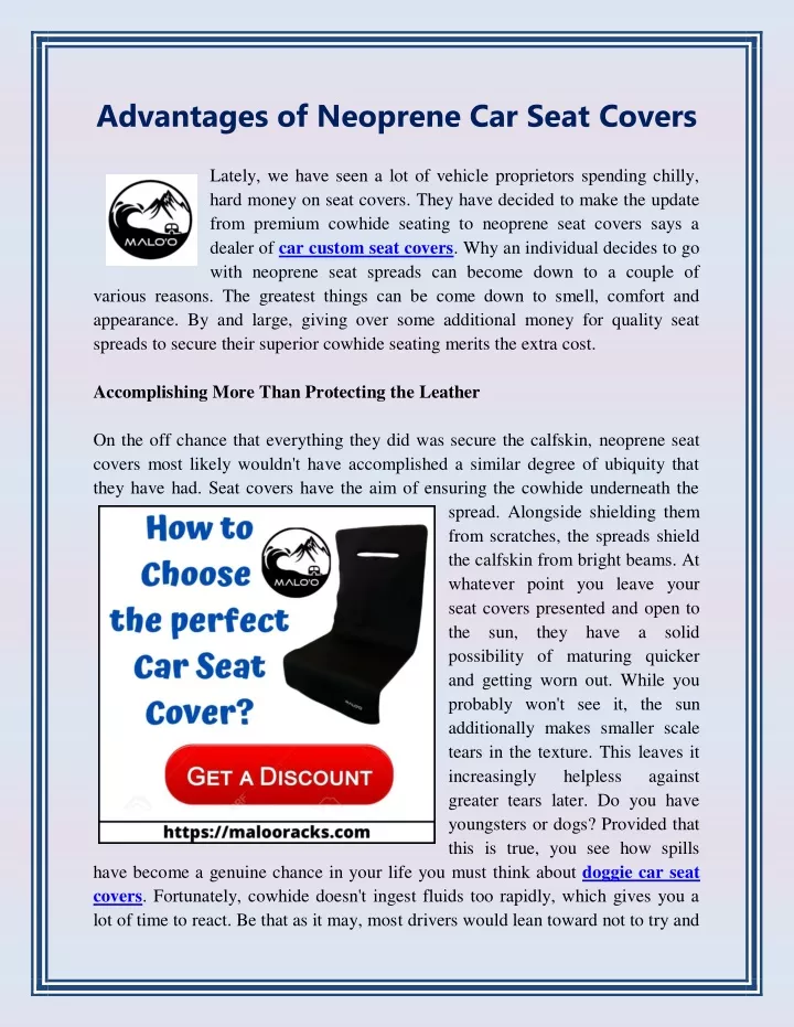 advantages of neoprene car seat covers lately