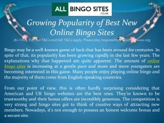 growing popularity of best new online bingo sites