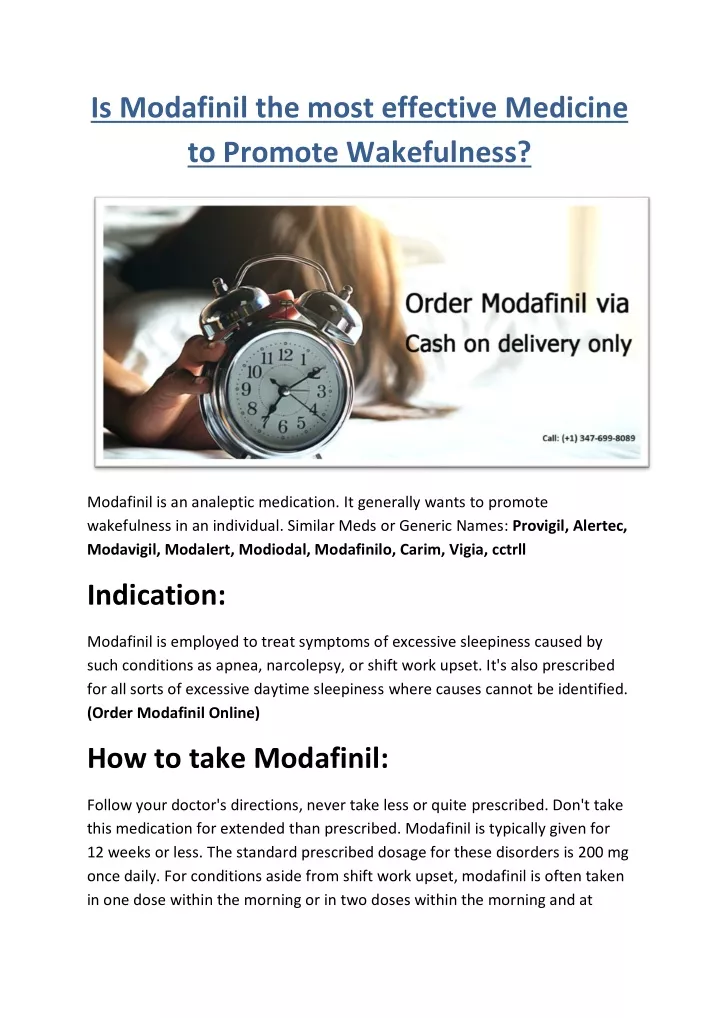 is modafinil the most effective medicine