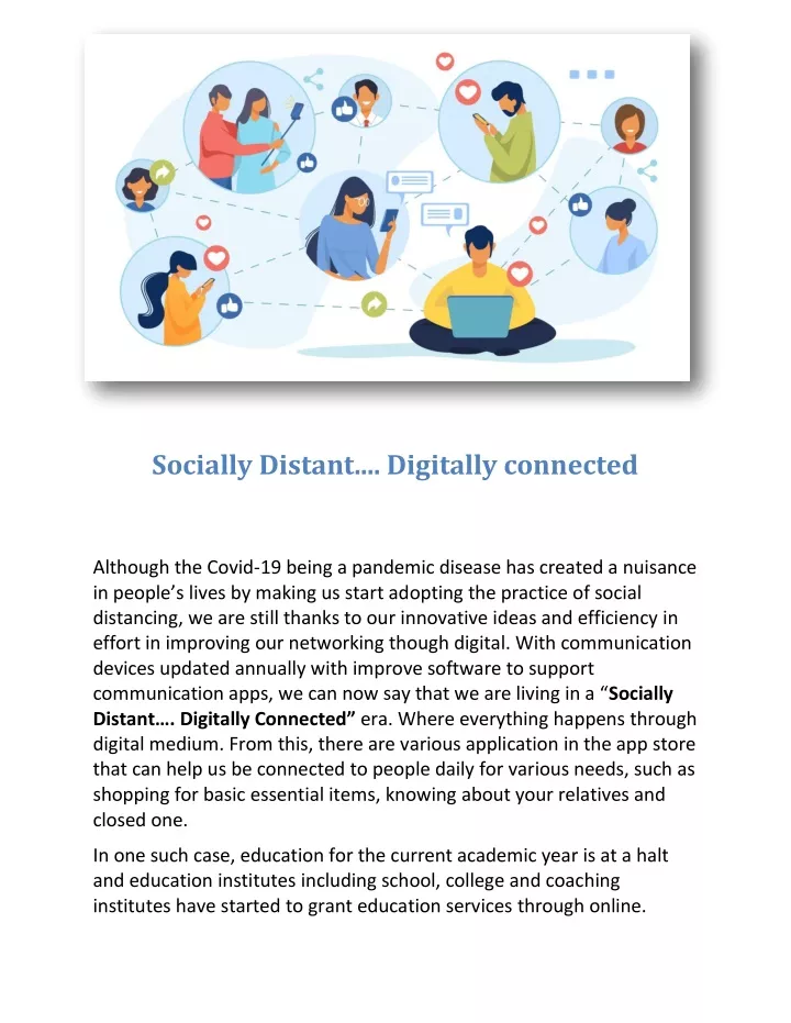 socially distant digitally connected
