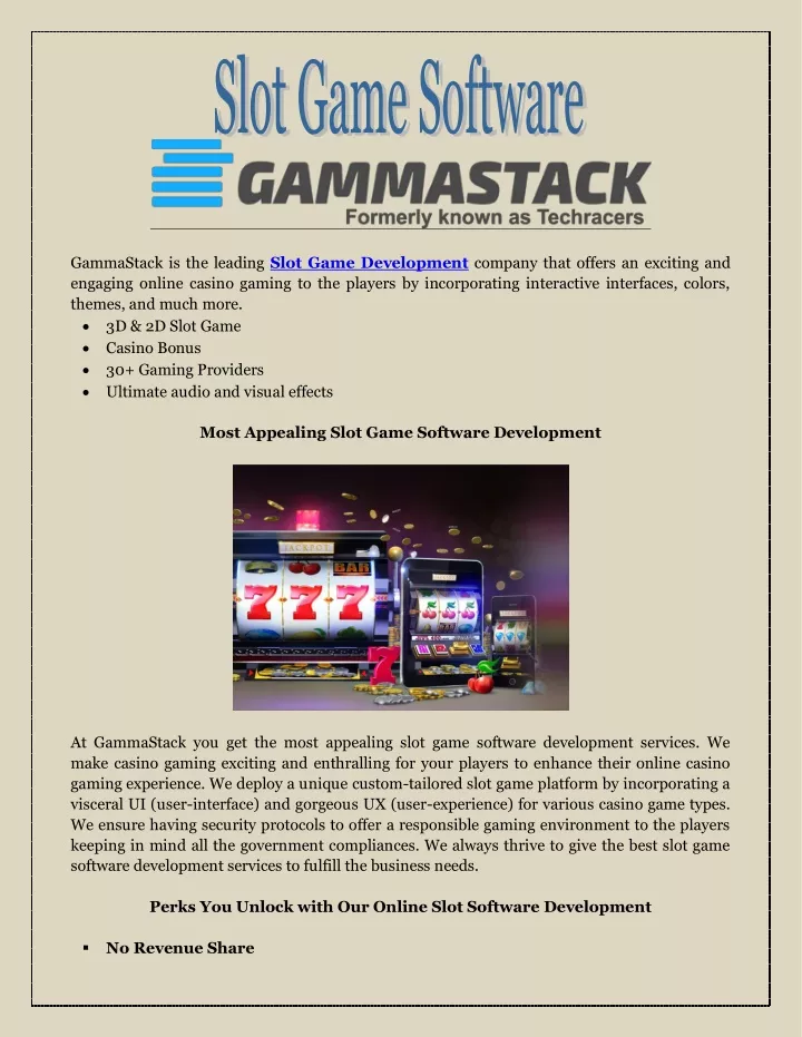 gammastack is the leading slot game development