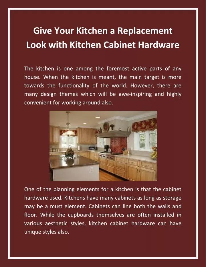 give your kitchen a replacement look with kitchen