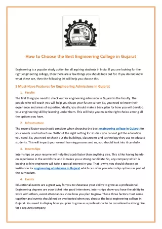 how to choose the best engineering college