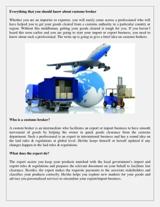 everything that you should know about customs