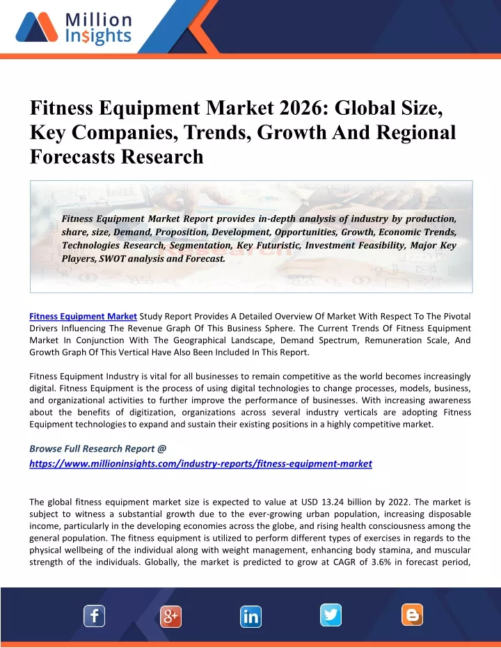 fitness equipment market 2026 global size