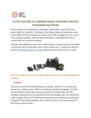 4 vital factors to consider while choosing
