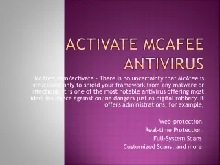 McAfee.com/Activate Activate McAfee Antivirus