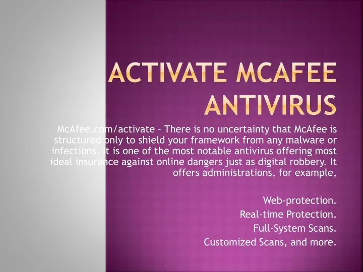 activate mcafee antivirus