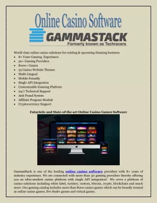 world class online casino solutions for existing