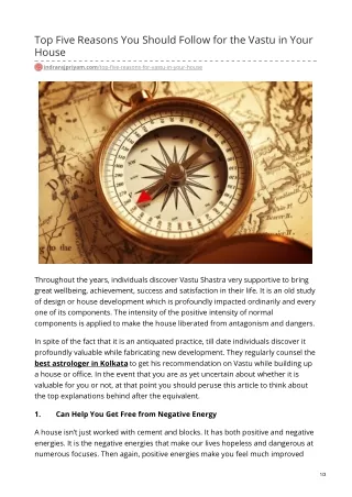 top five reasons you should follow for the vastu