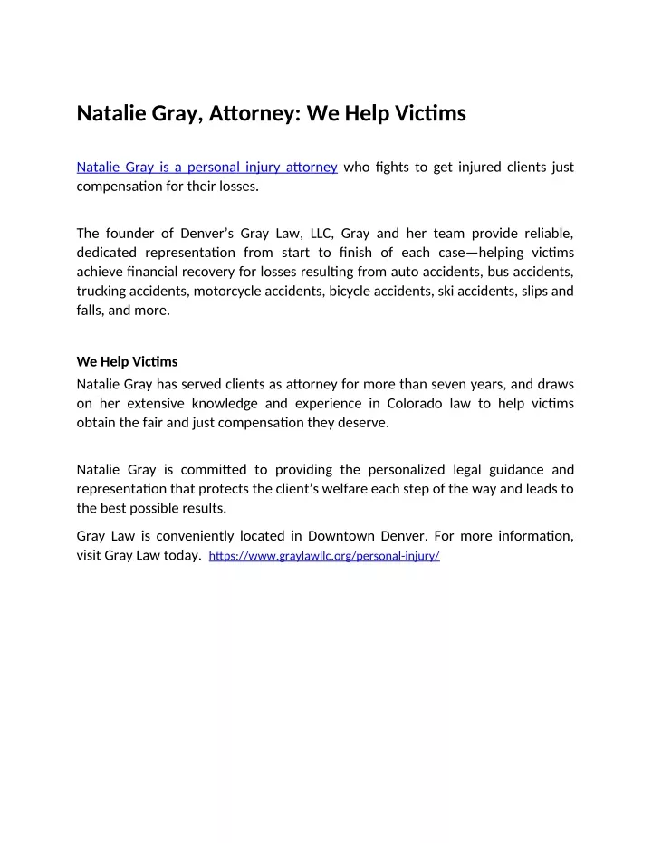 natalie gray attorney we help victims