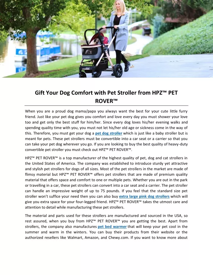 gift your dog comfort with pet stroller from