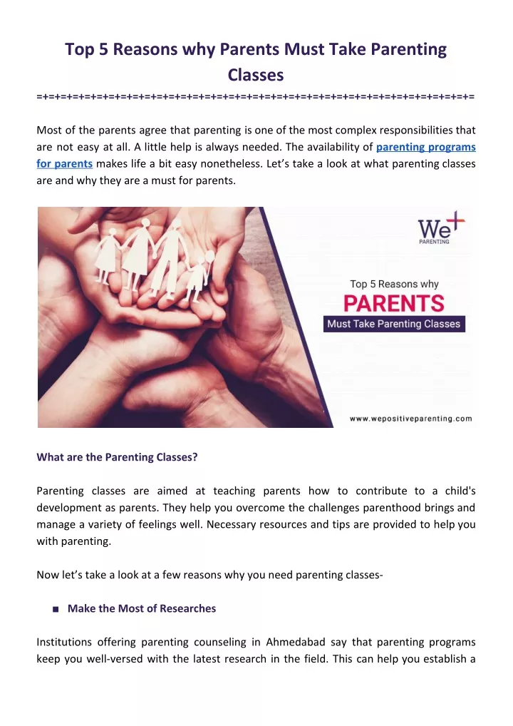 top 5 reasons why parents must take parenting