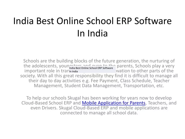 india best online school erp software in india