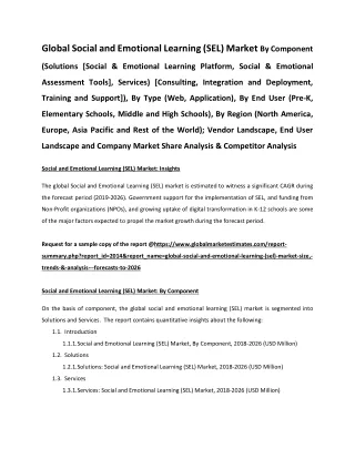 global social and emotional learning sel market
