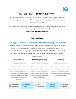 SAP Enterprise Support & Services | LMTEQ