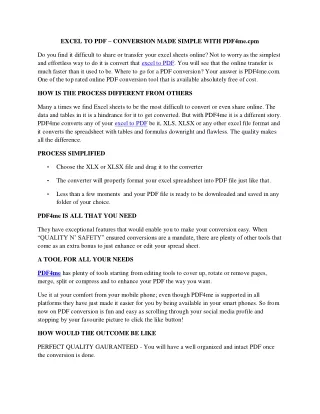 excel to pdf conversion made simple with pdf4me