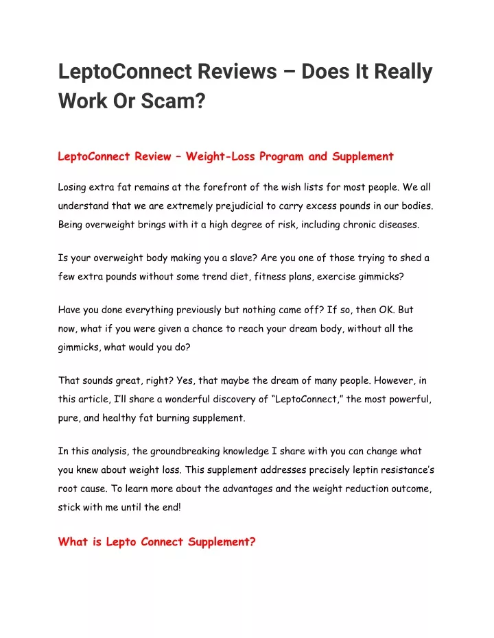 leptoconnect reviews does it really work or scam