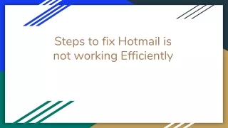 steps to fix hotmail is not working efficiently