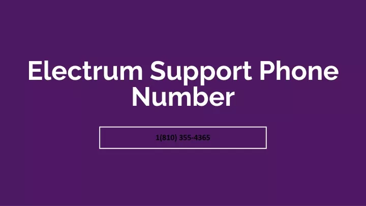 electrum support phone number