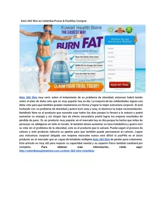 Keto 360 Slim en Colombia Precio & Pastillas Comprar