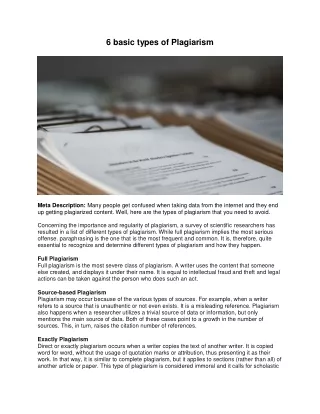 6 basic types of plagiarism