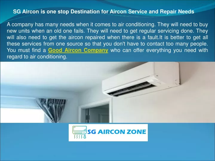 sg aircon is one stop destination for aircon