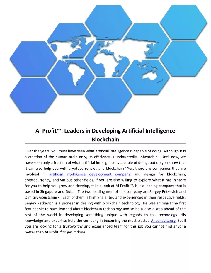 ai profit leaders in developing artificial