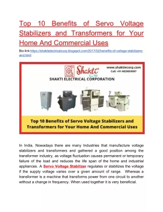 top stabilizers and transformers for your home