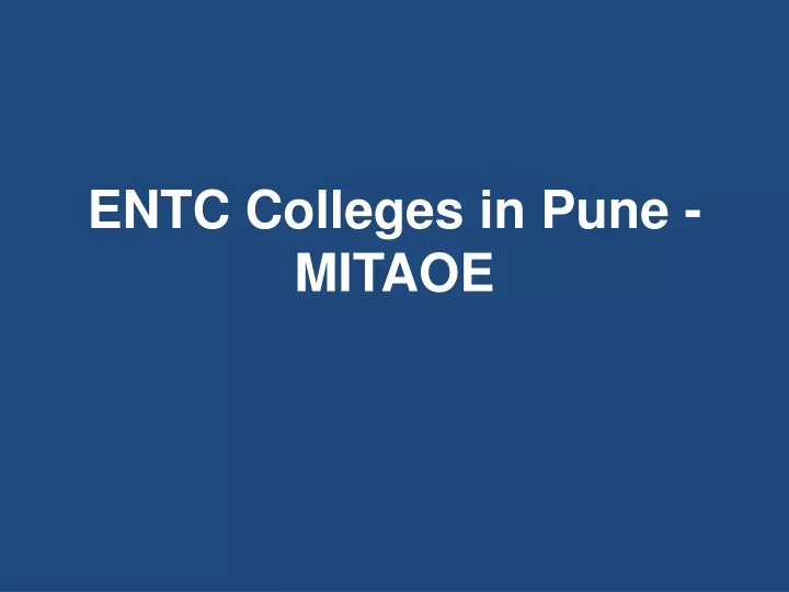 entc colleges in pune mitaoe