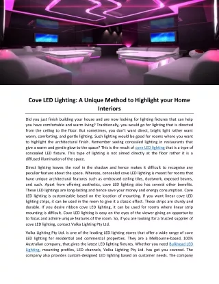 cove led lighting a unique method to highlight