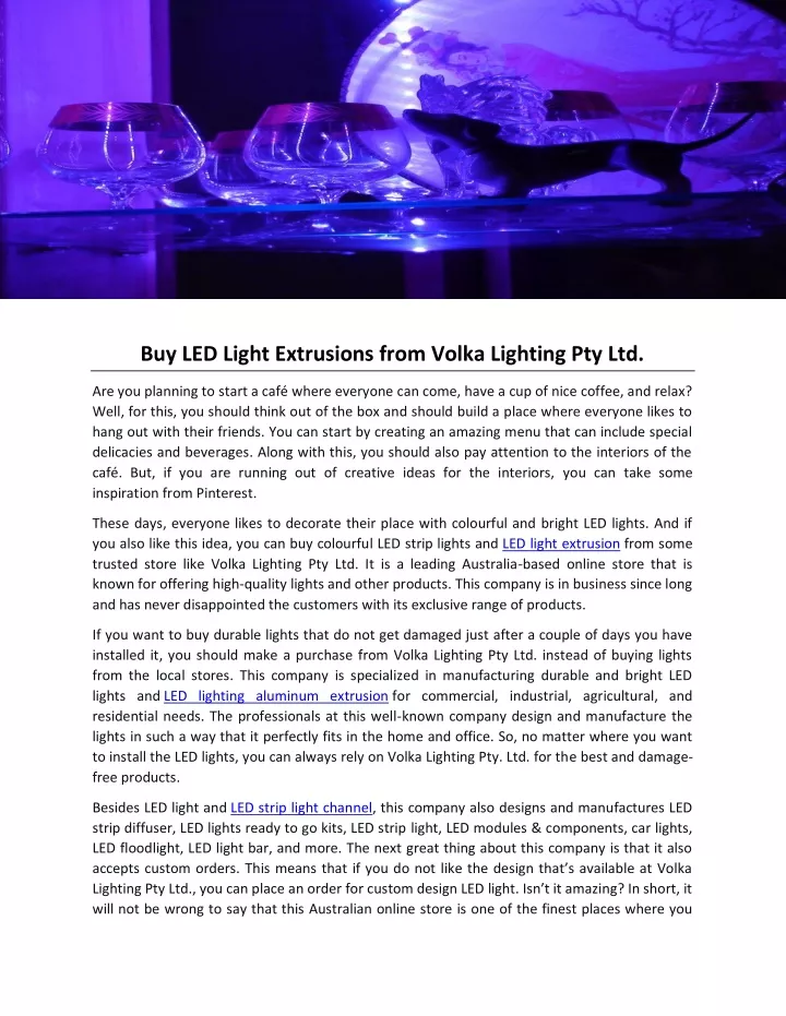 buy led light extrusions from volka lighting